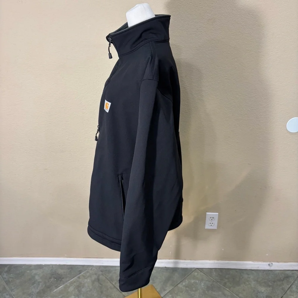Carhartt Storm Defender Jacket Black Sz XL Rain Defender Embroider Logo Outdoor